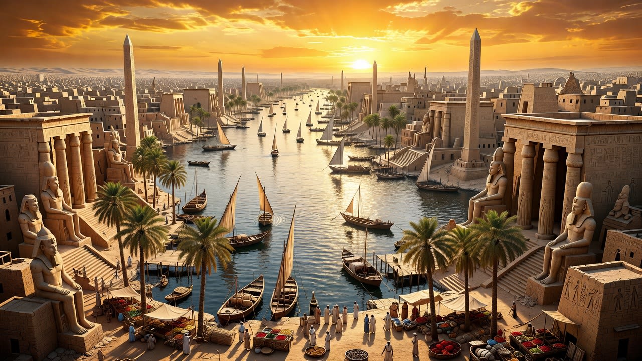 Egyptian Nile City - Outdoor Scene