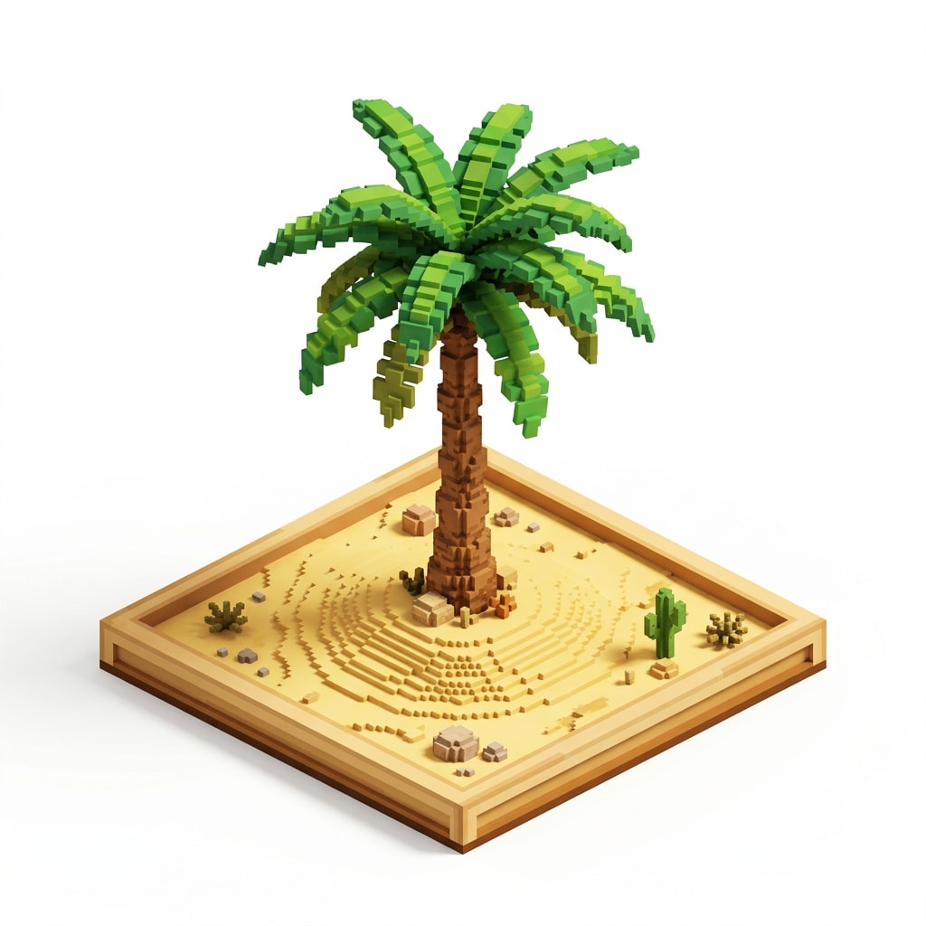 Voxel Desert Palm