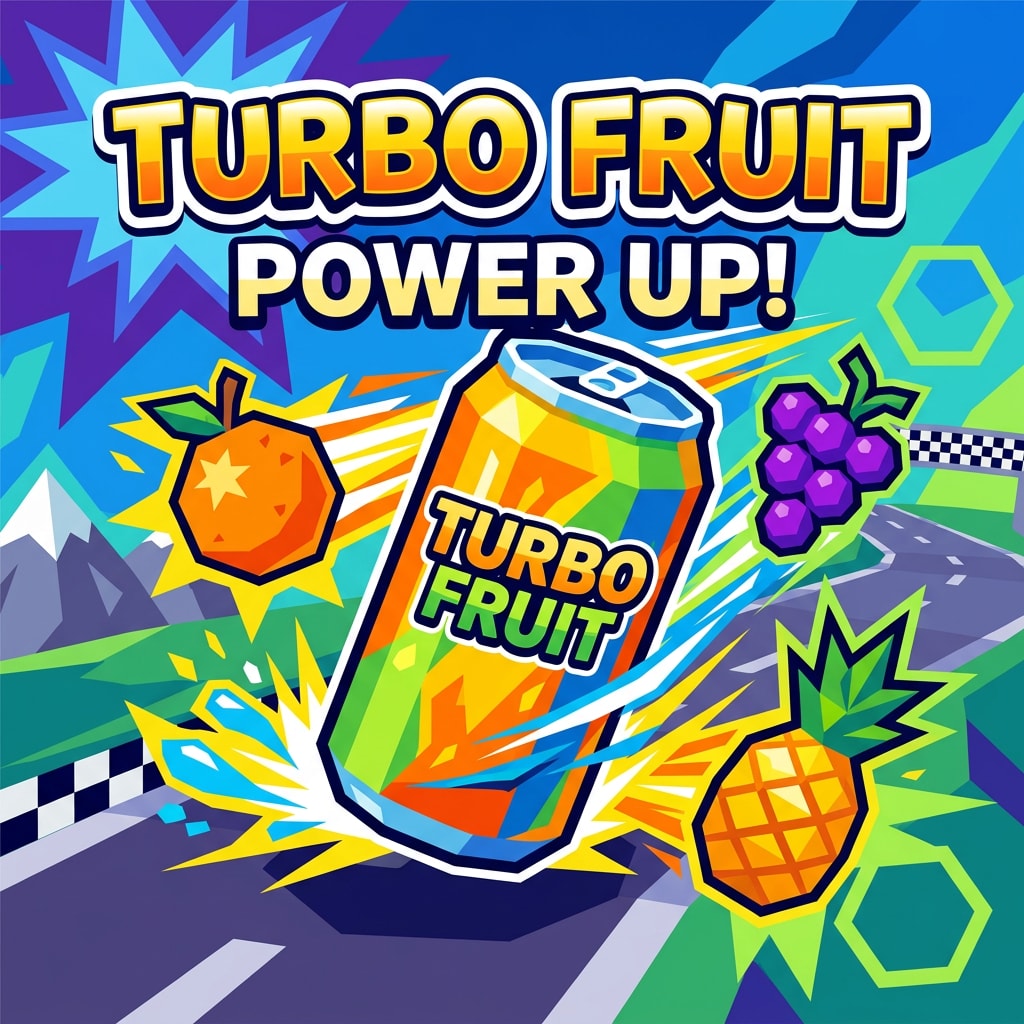 Image: Low-poly arcade racing billboard advertisement tex