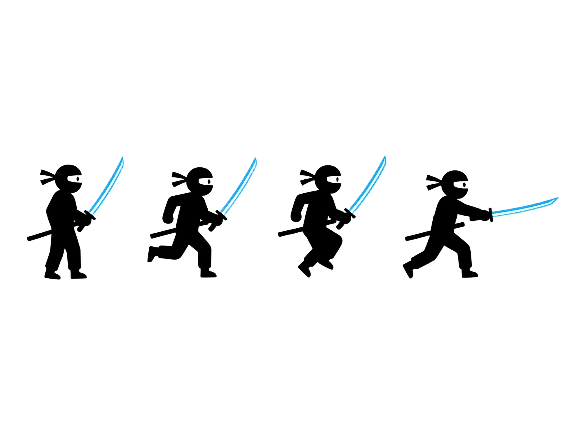 Ninja Cyber Sprite Sheet Transparent