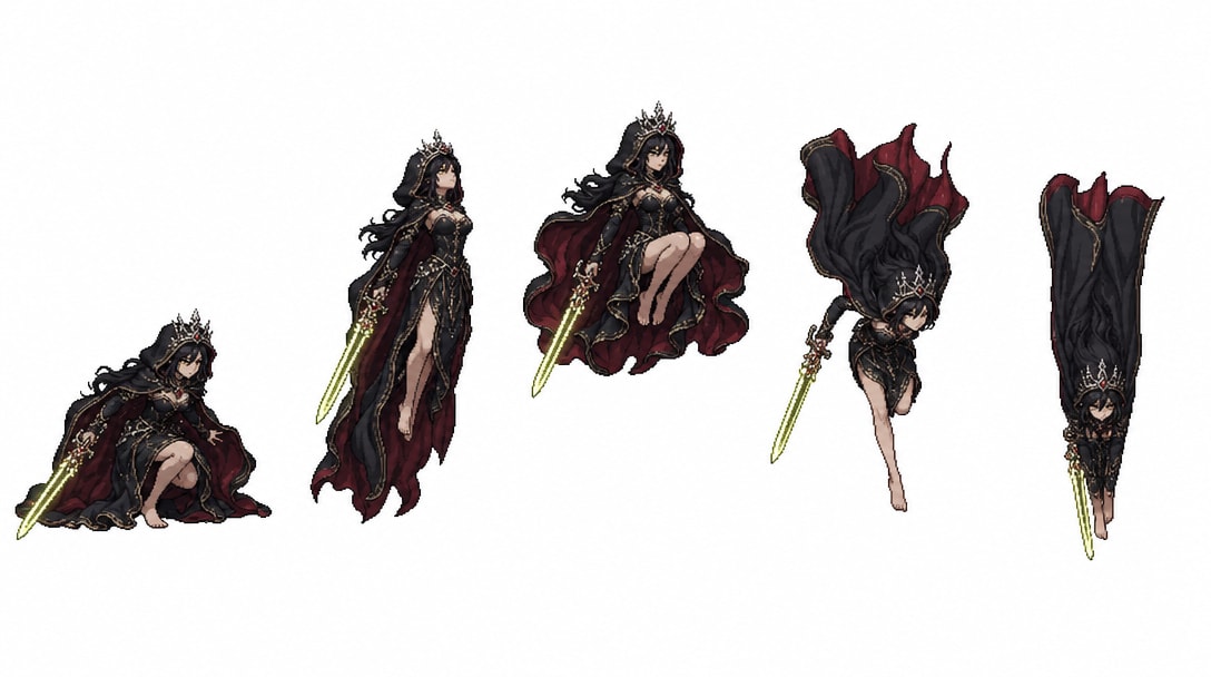 Dark Queen Jump Sprite Sheet 5f