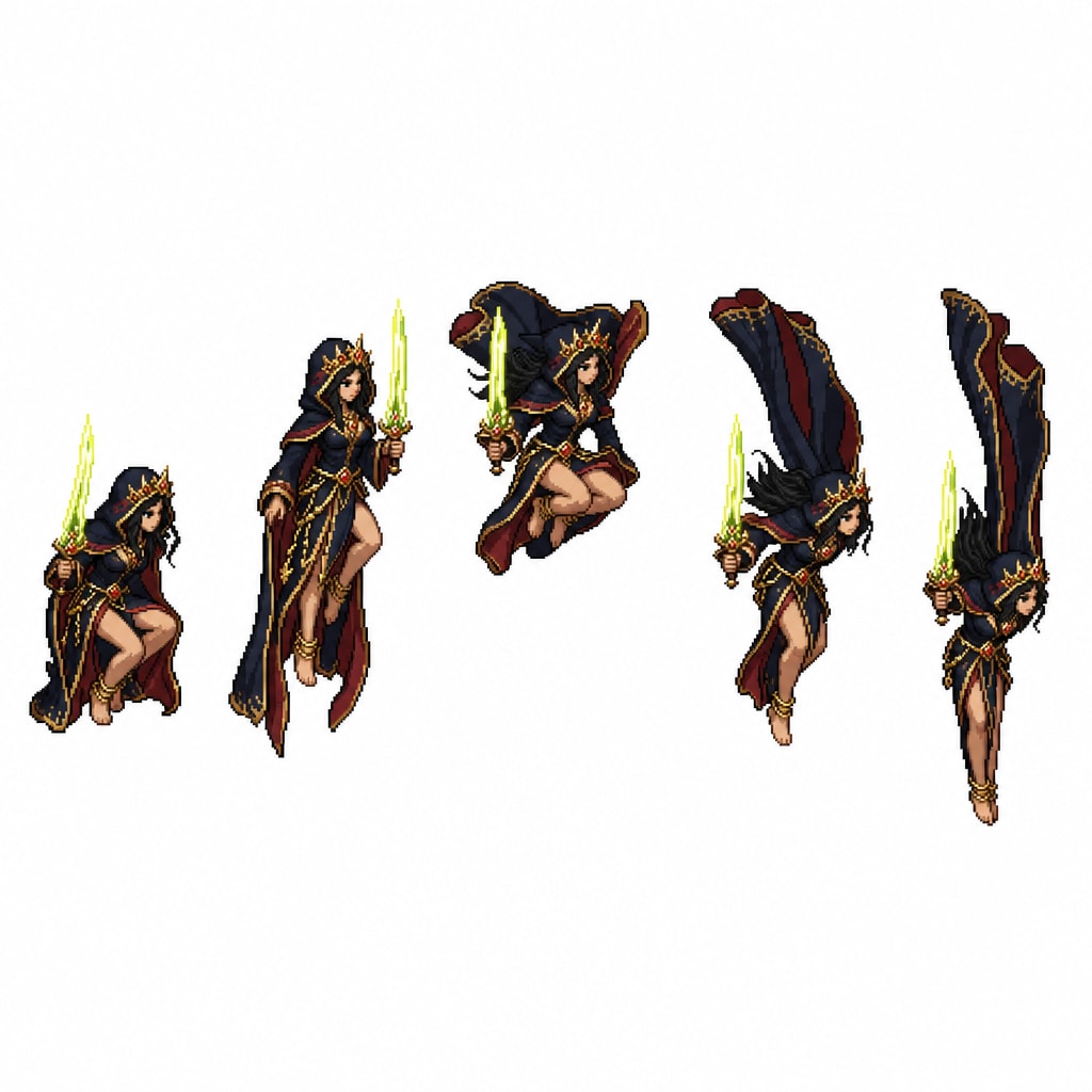 Sorceress Jump Sprite Sheet