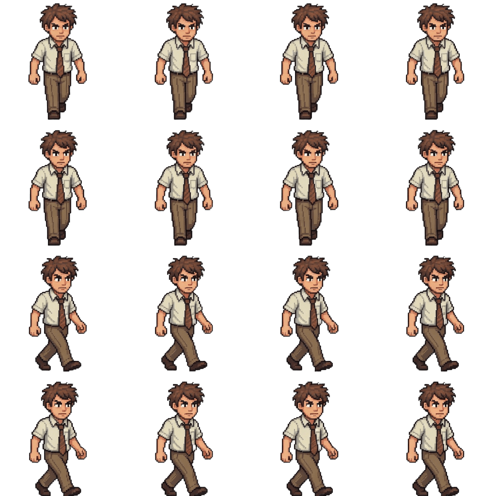 Intern Walk Cycle Sprite Sheet