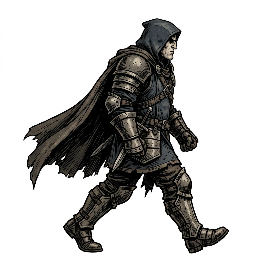 Image: The SAME character in a strict SIDE PROFILE facing