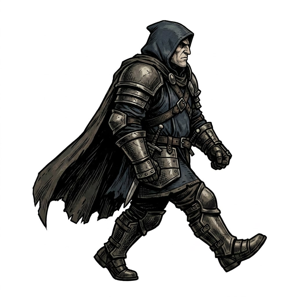 Image: Same knight, same armor, same strict SIDE PROFILE