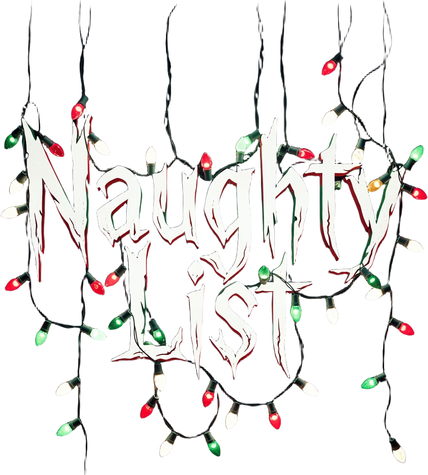 Naughty List Logo with Christmas Lights