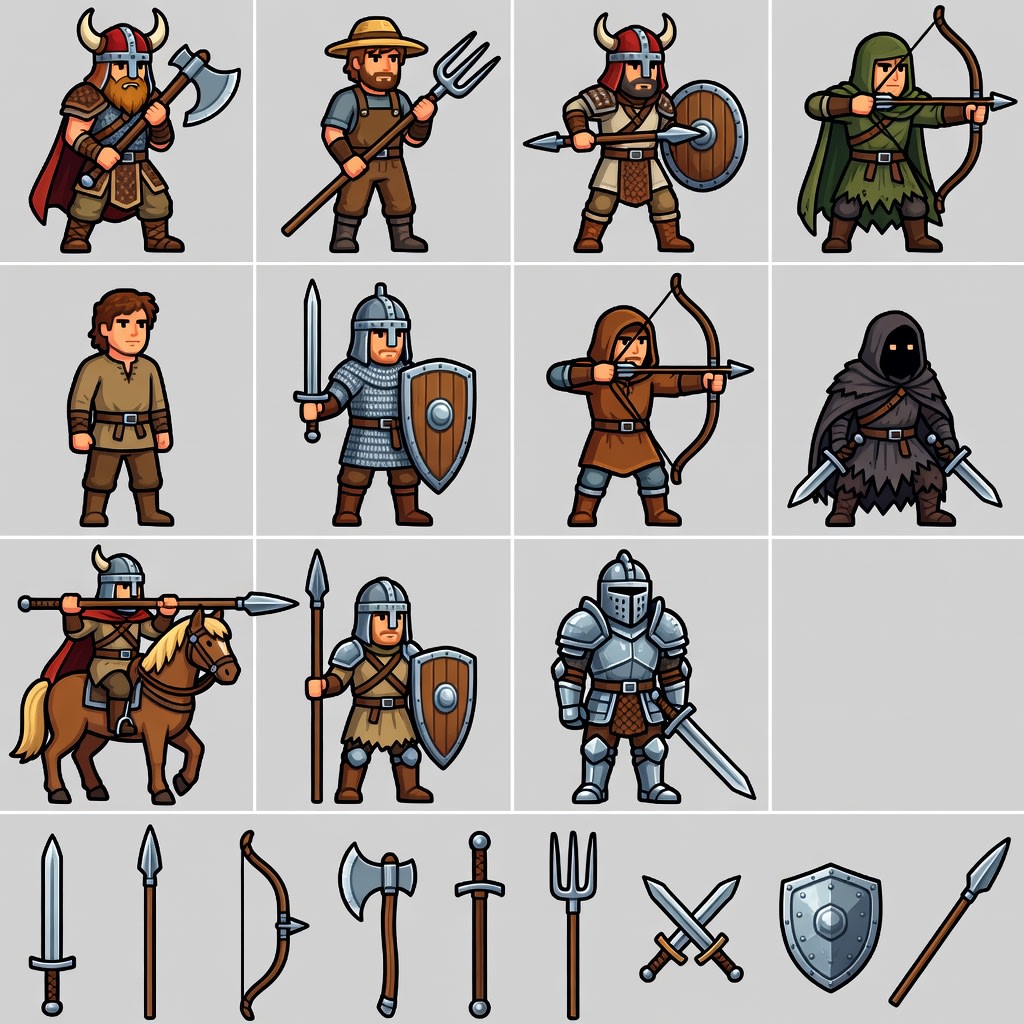 Viking Pixel Sprite Sheet