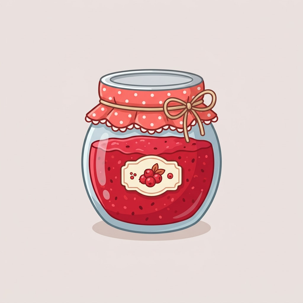 Image: A cute flat game inventory icon of a glass jar of