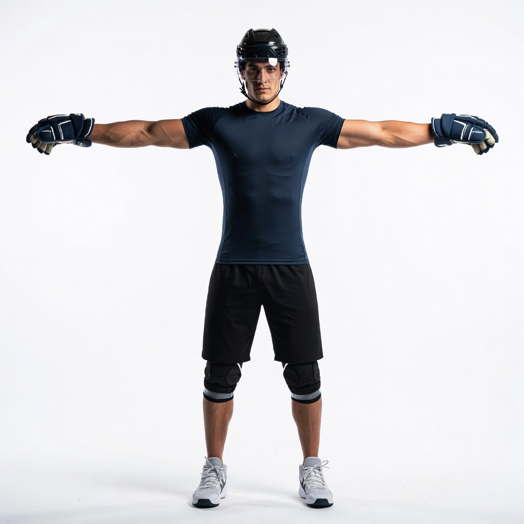 Dek Hockey Player - T-pose concept (visor) (2 / 2)
