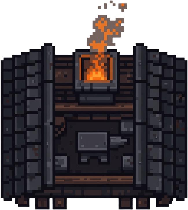 Pixel Art Blacksmith Building
