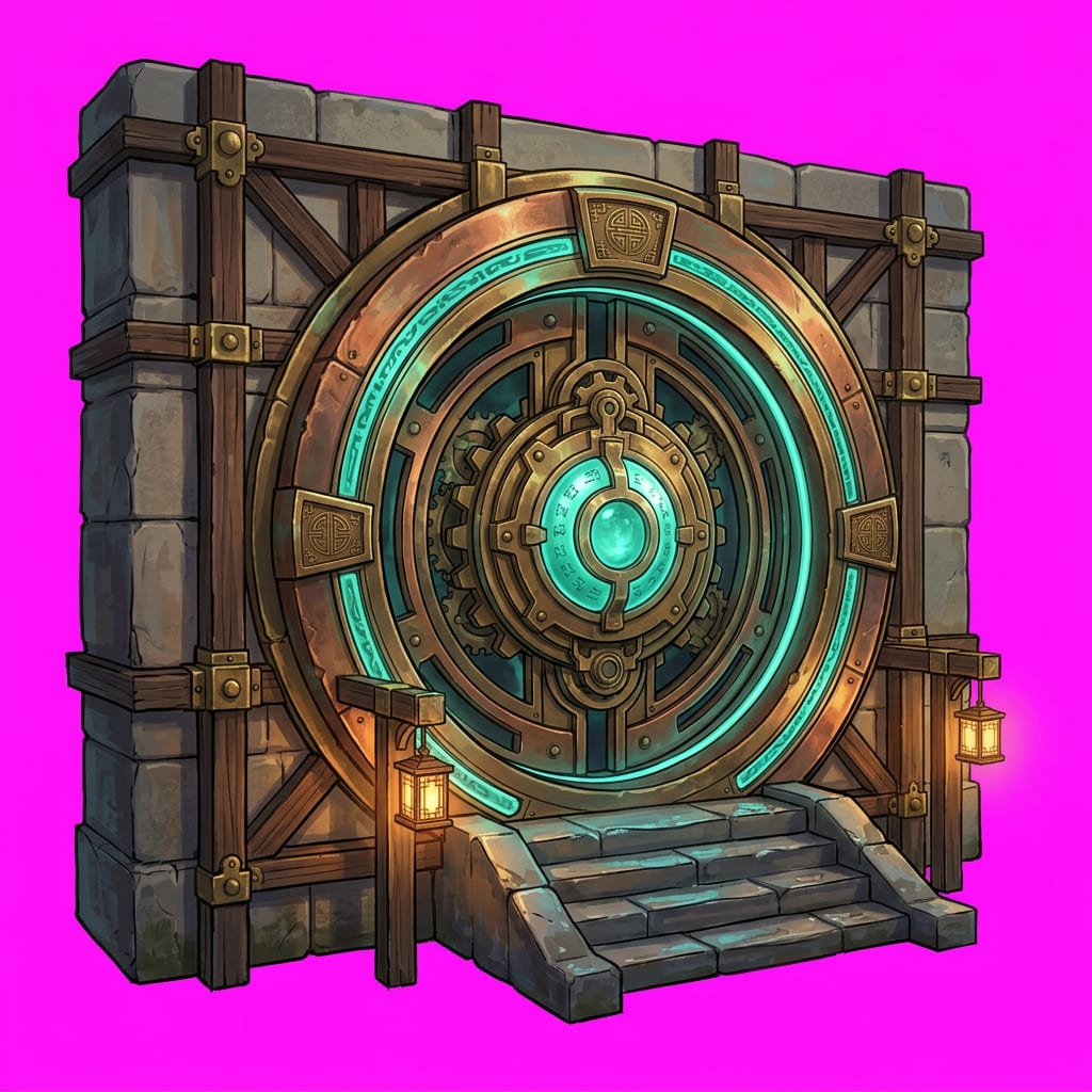 Image: AAA-quality standalone 2D game building object, La