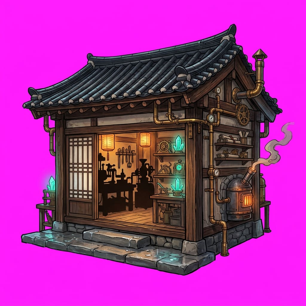 Image: AAA-quality standalone 2D game building object, Ka
