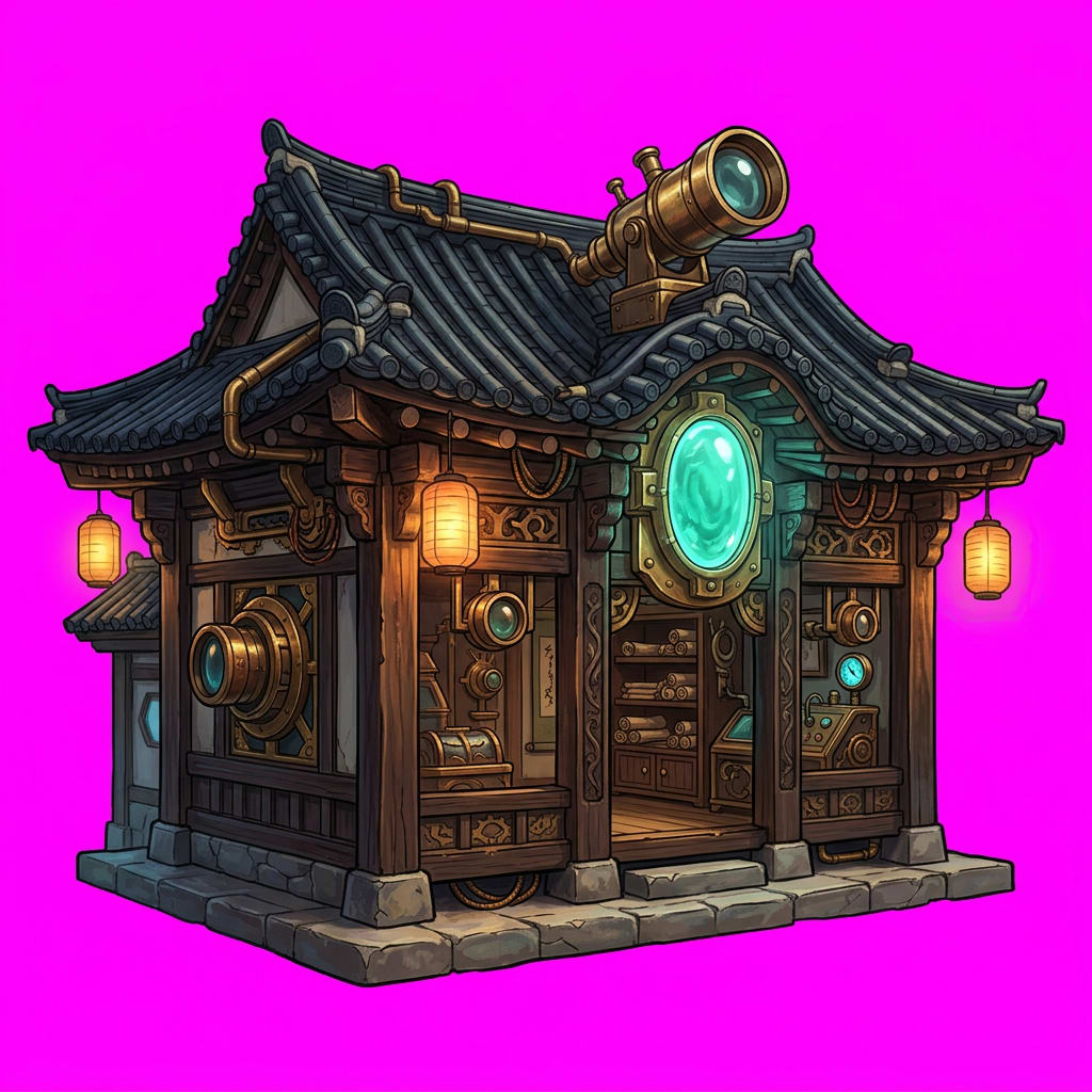 Image: AAA-quality standalone 2D game building object, re