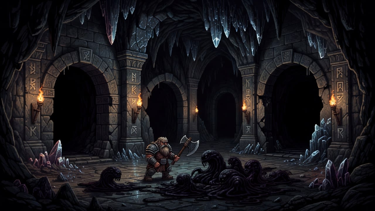 Dark Mines Interior Combat