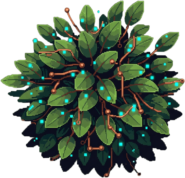 Cyberpunk Bush - Pixel Art Prop (1 / 2)