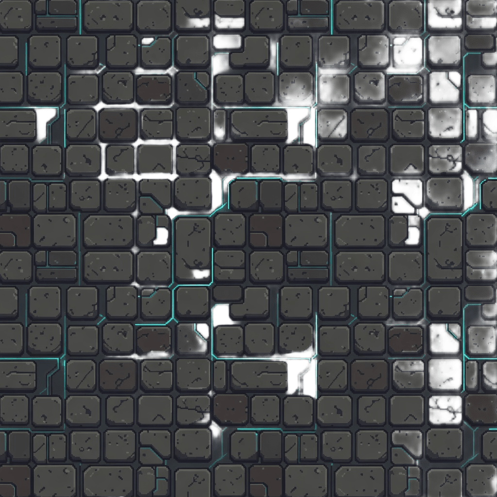 Cyberpunk Path Tile - Pixel Art