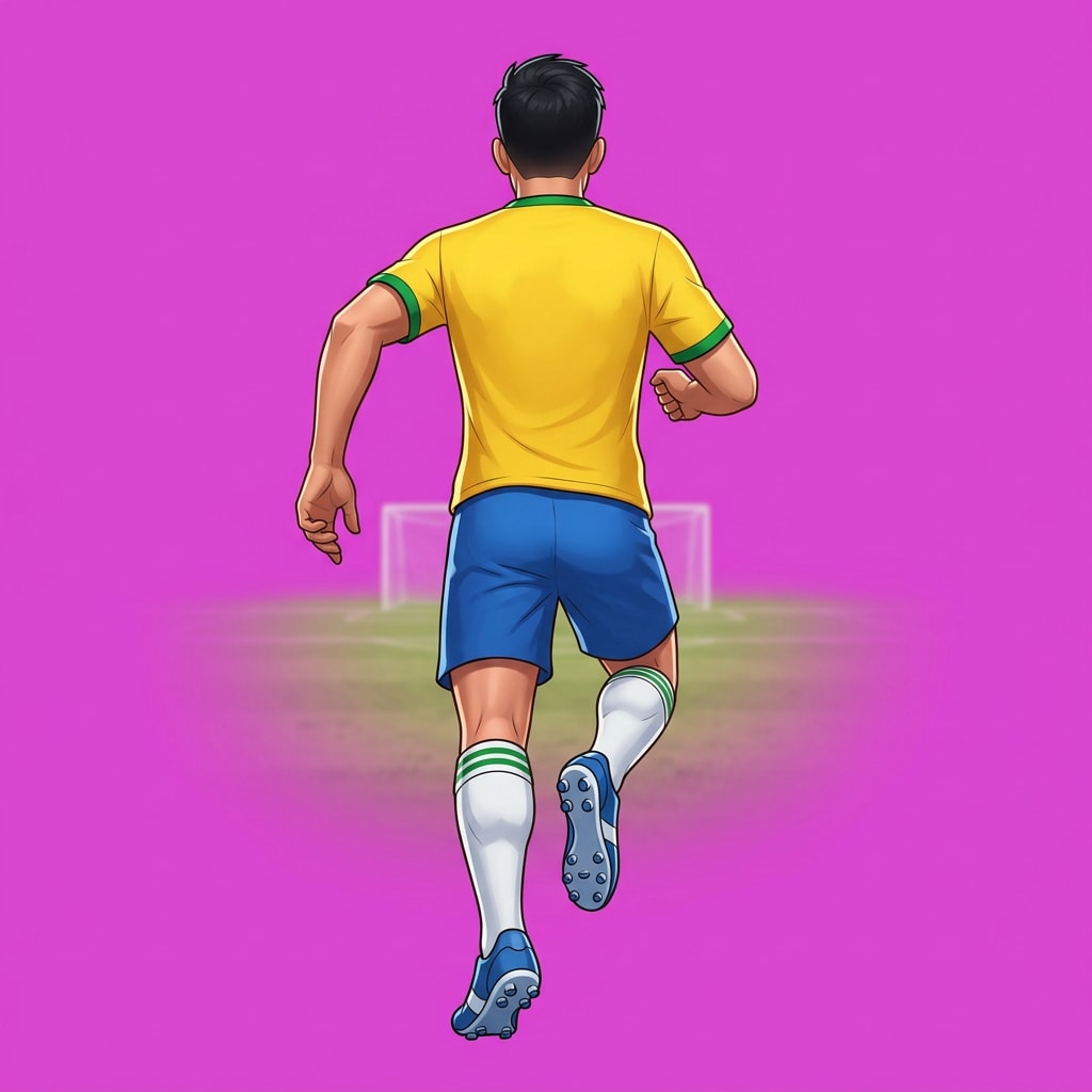 Image: professional polished mobile soccer game character