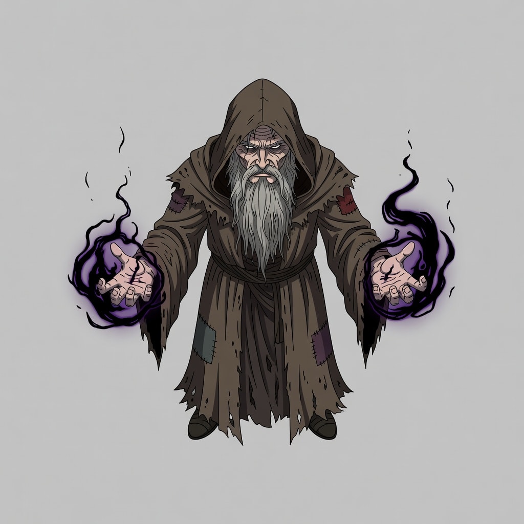 War-Torn Necromancer Brown Robe (1 / 4)