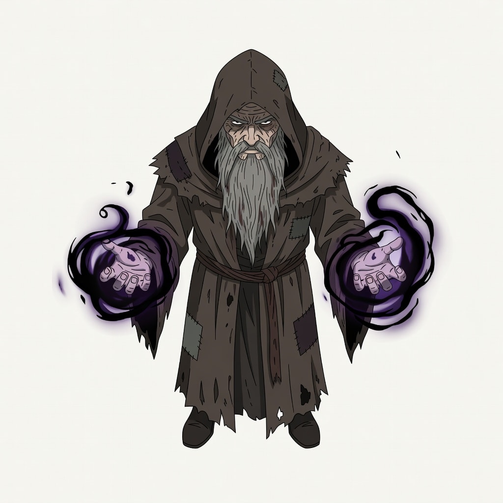 War-Torn Necromancer Brown Robe (4 / 4)