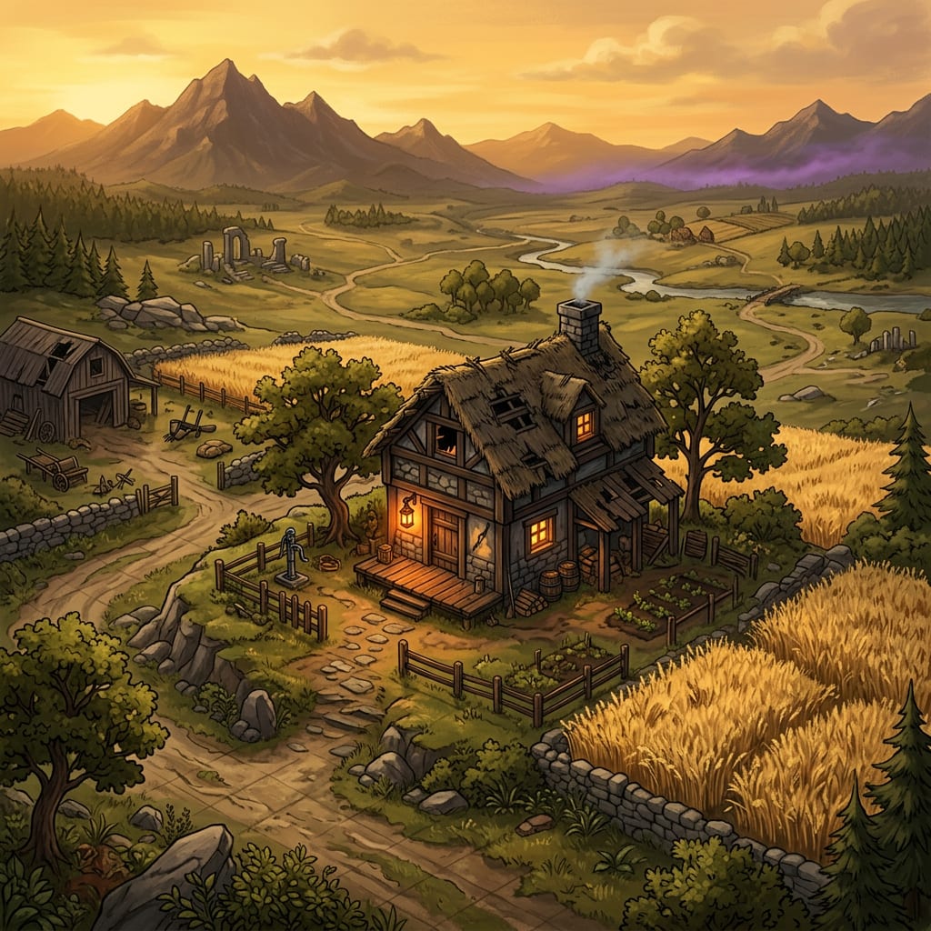 Image: 2.5D isometric hand-painted medieval fantasy zombi