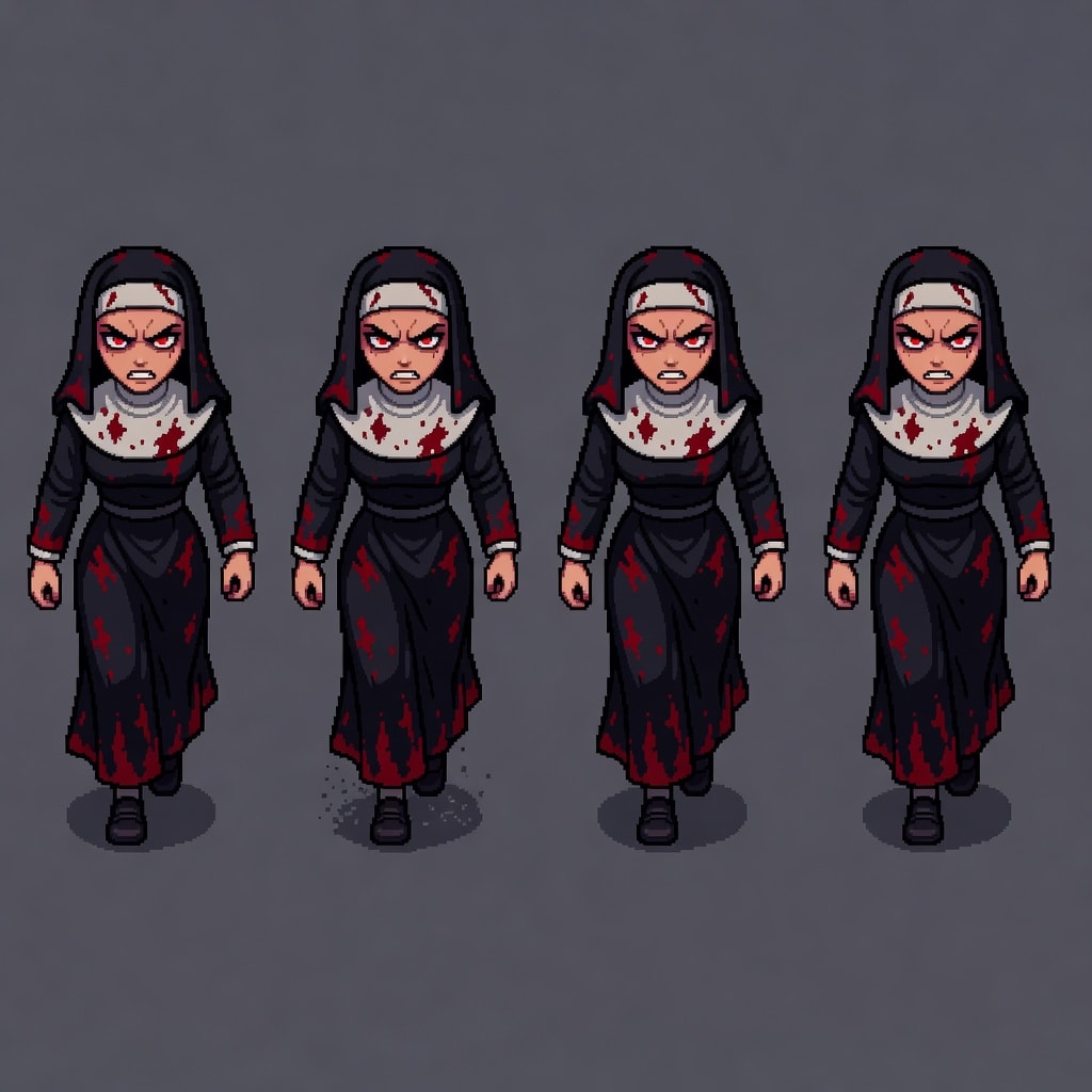 Sister Agony Walk Cycle Sheet
