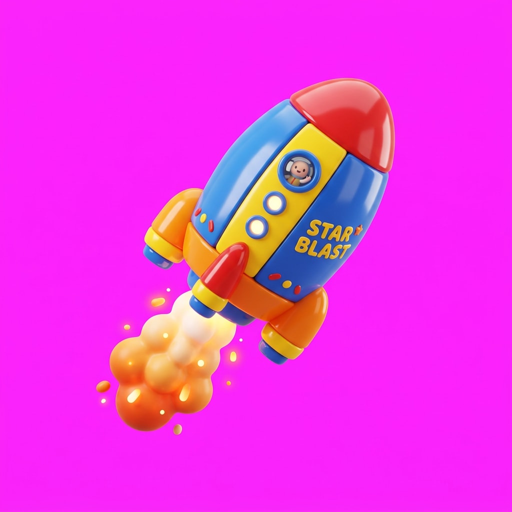 Image: glossy cute 3D cartoon game icon, a cute cartoon r