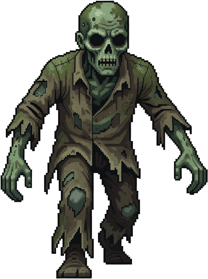 Pixel Art Zombie - Top Down (1 / 3)