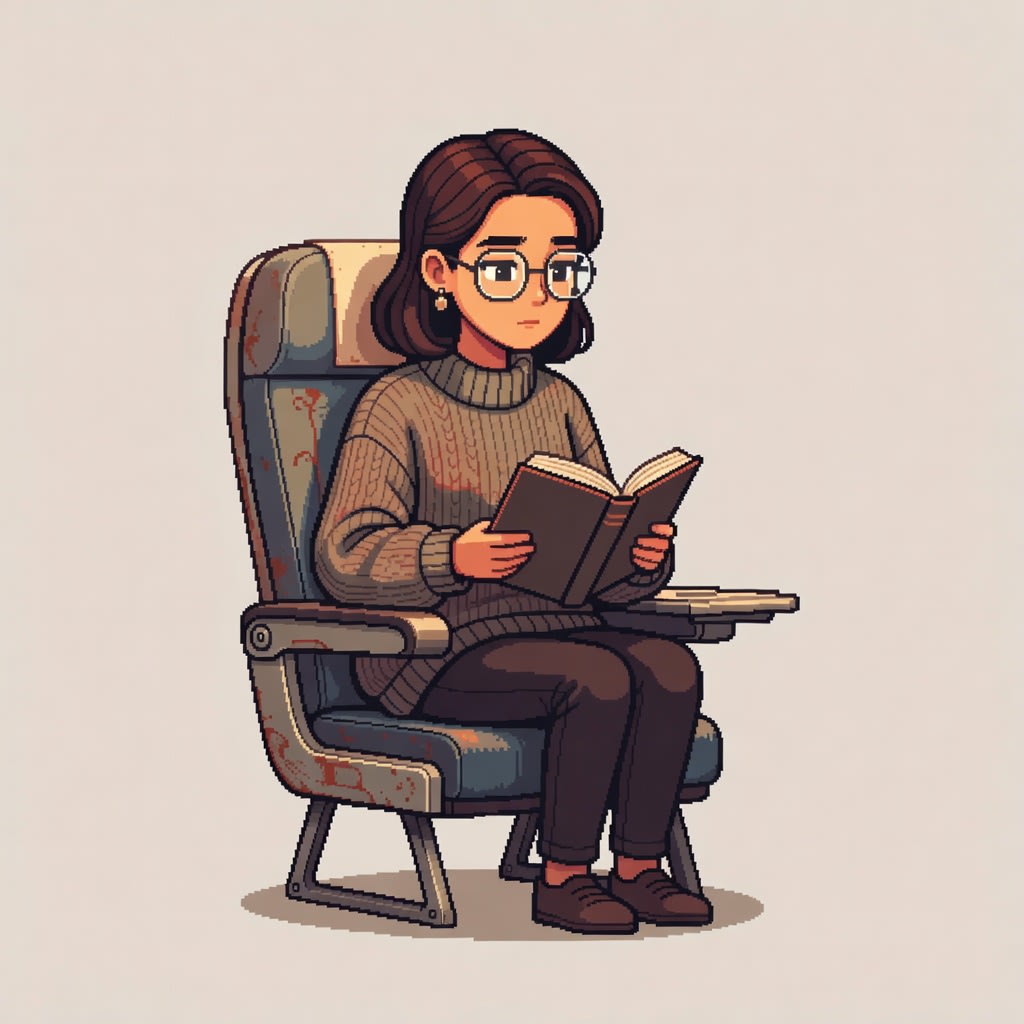 Clara reading - pixel art character