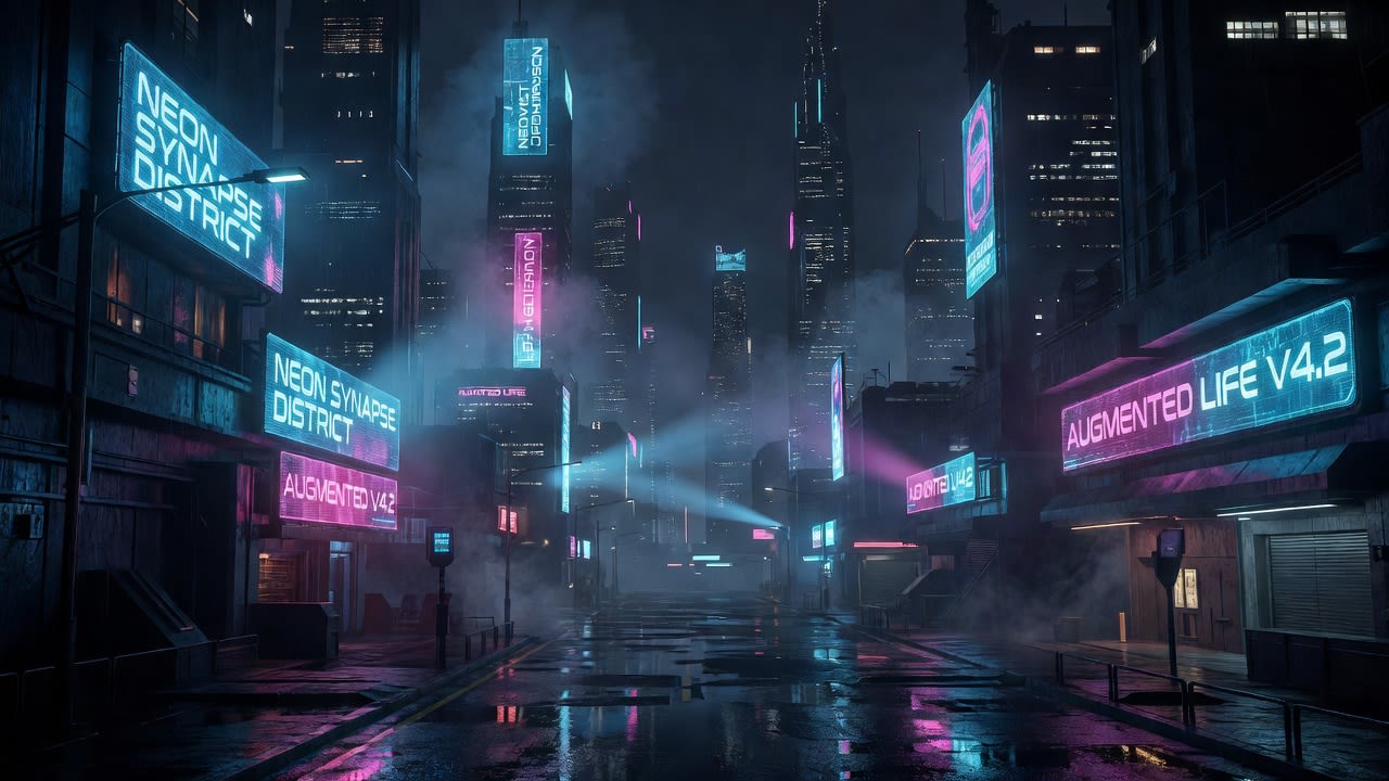 Cyberpunk Cityscape Background (1 / 2)