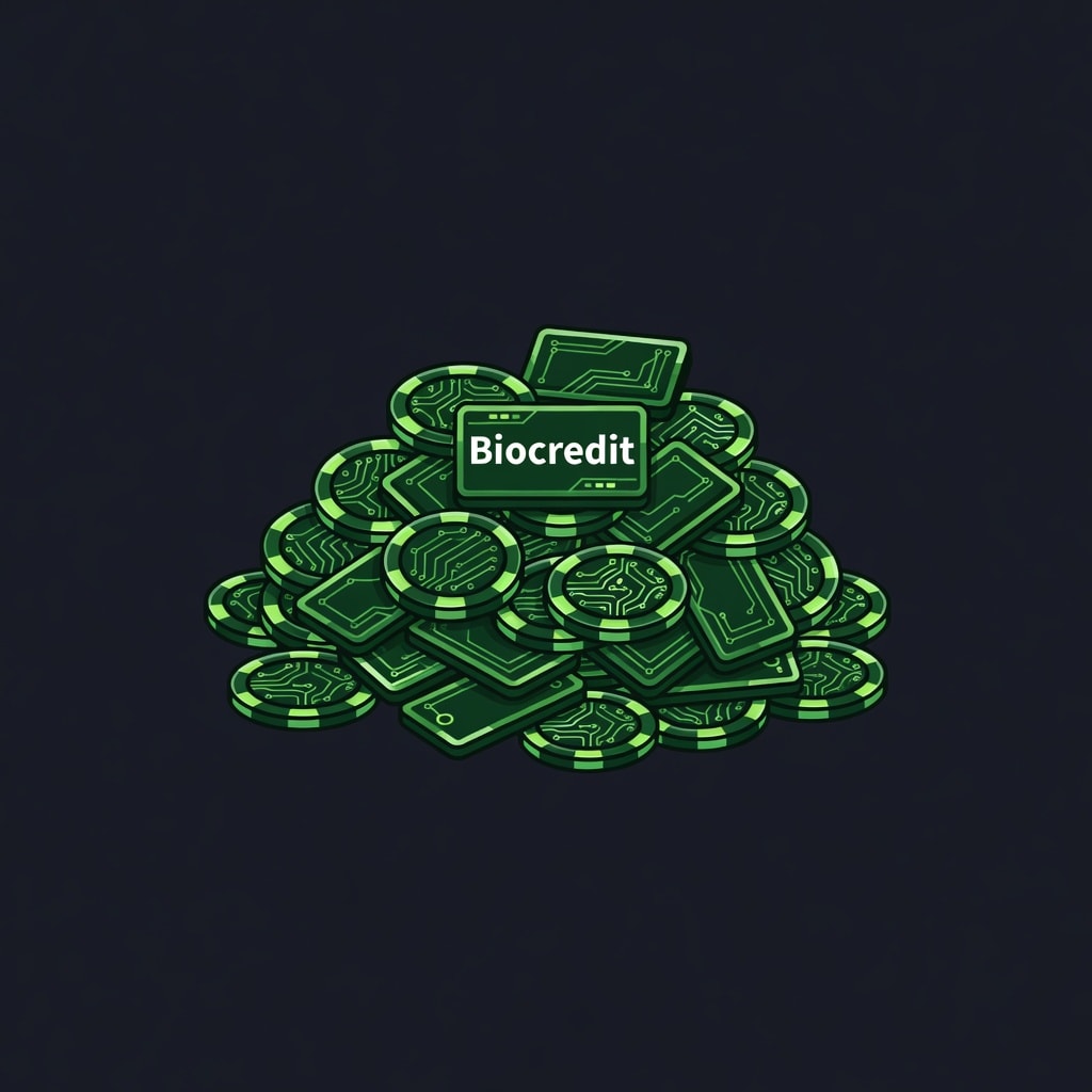 Biocredit Pile - Coins and Cards