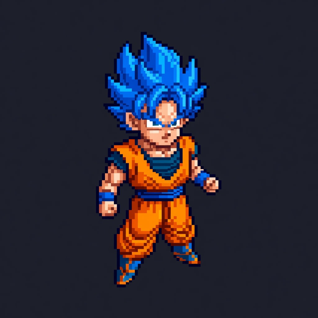 Player Sprite - Saiyan Blue Hair (3 / 4)