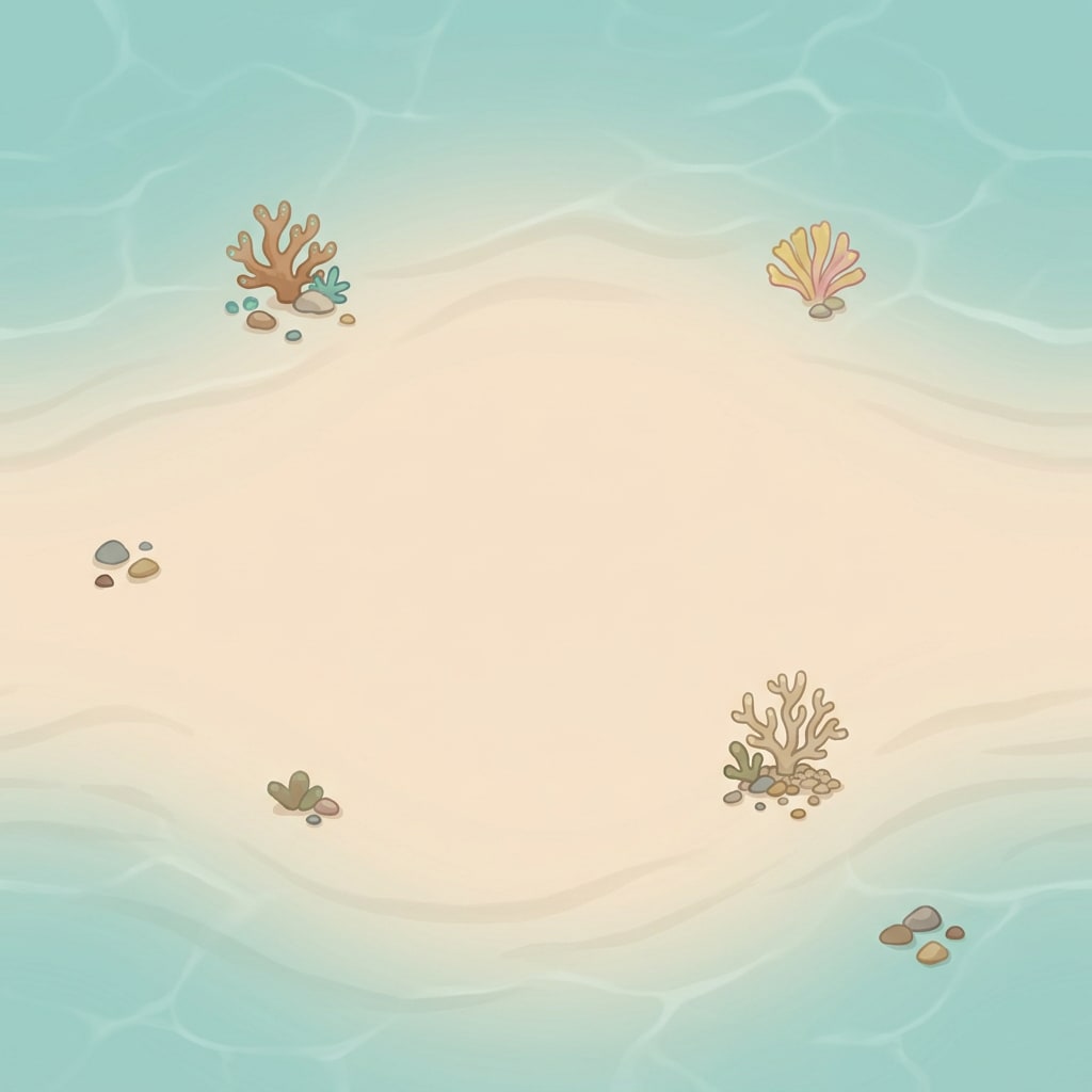 Image: Top-down seamless tileable seabed floor for a casu