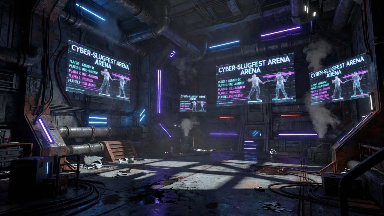 Cyberpunk Fighting Arena Background