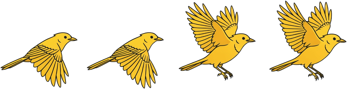 Golden Jay Wing Flap Spritesheet