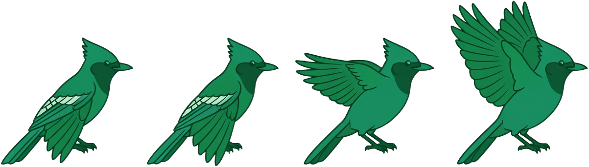 Emerald Jay Wing Flap Spritesheet