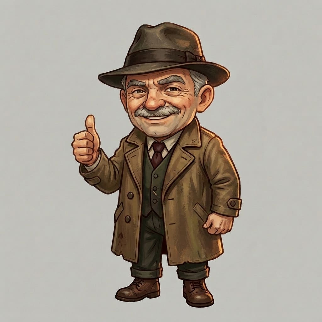 Image: Same chibi 1940s Soviet detective chief character