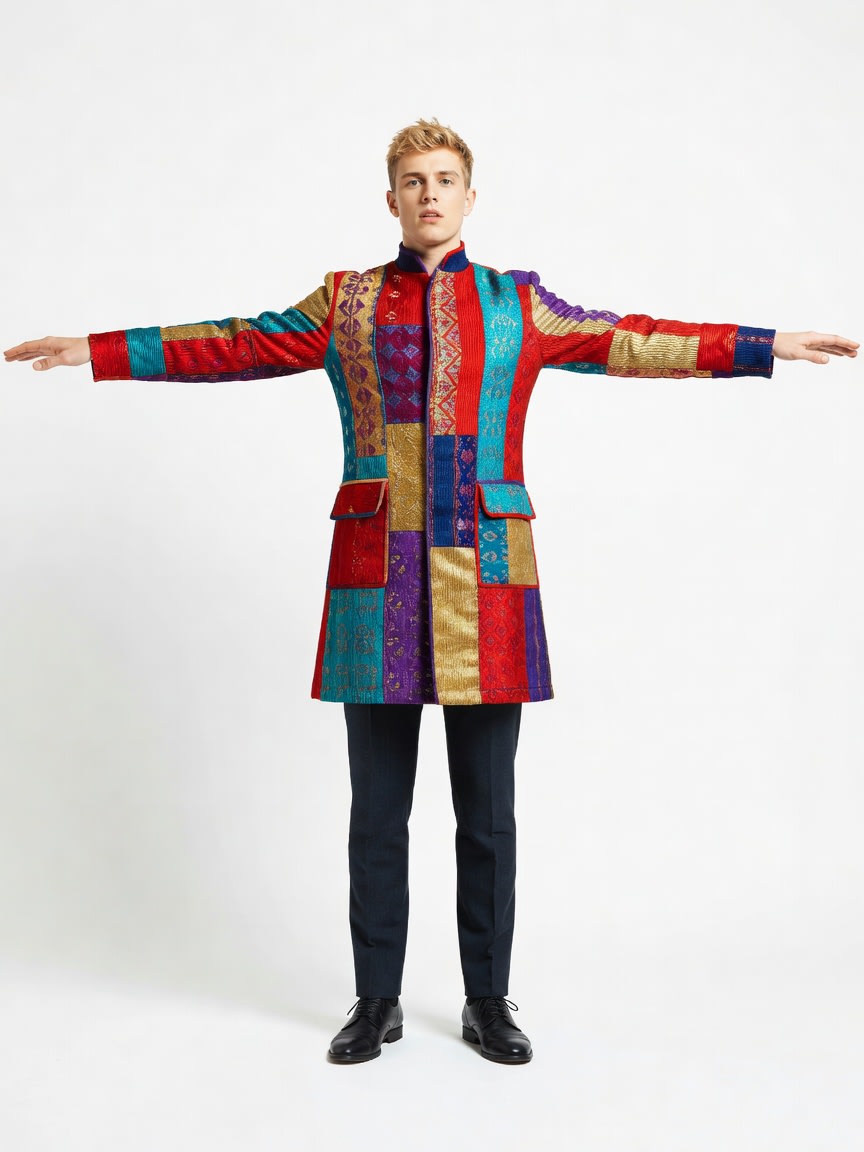 Blonde Man Colorful Coat - Concept (1 / 4)
