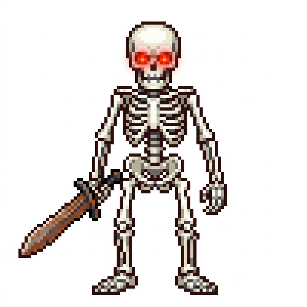 Skeleton Enemy Pixel Art (2 / 3)
