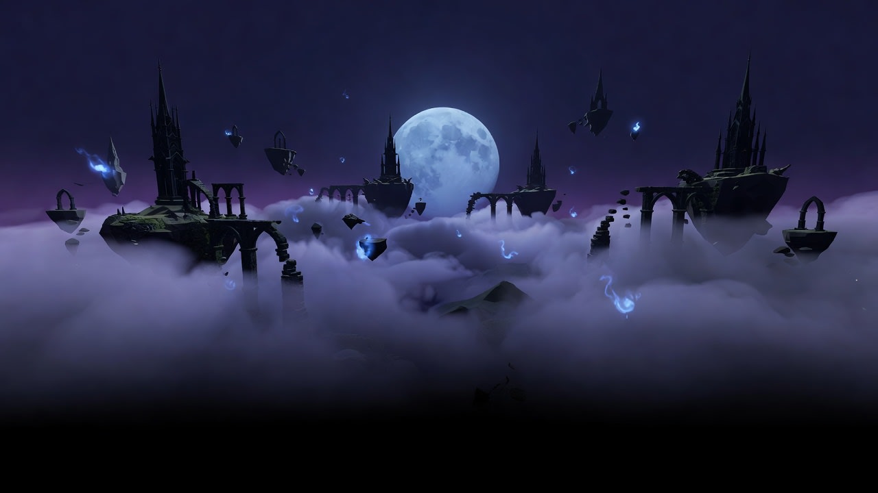Gothic Floating Islands - Night Sky Panorama (4 / 4)