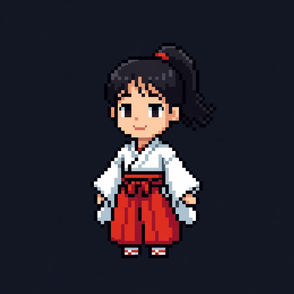 Shrine Maiden Pixel Sprite