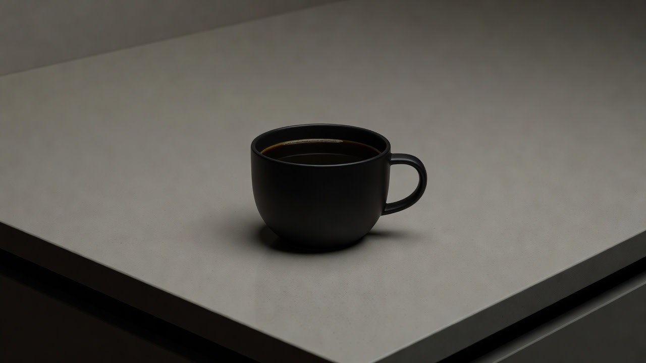 Panel Cafe v3 - taza sobre mesada