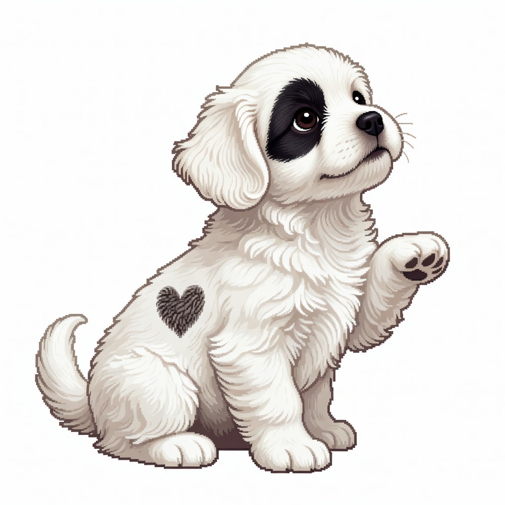 Puppy Looking at Butterfly v2