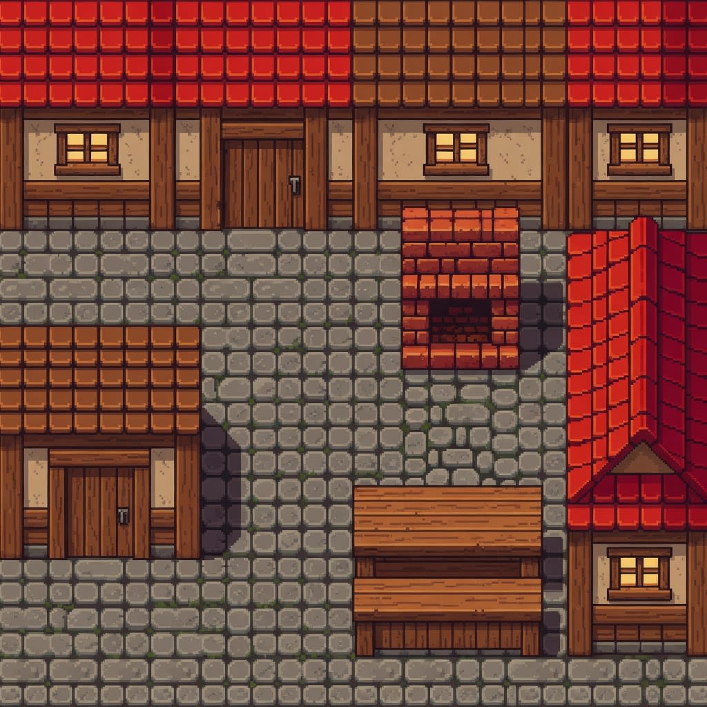 FF4 Town Tileset