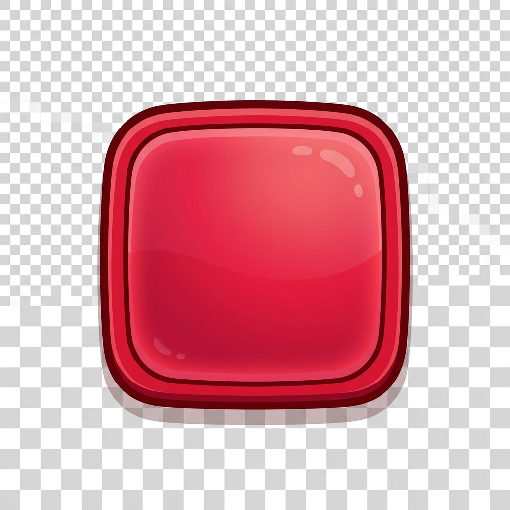 Image: A simple red square icon, game UI asset, transpare