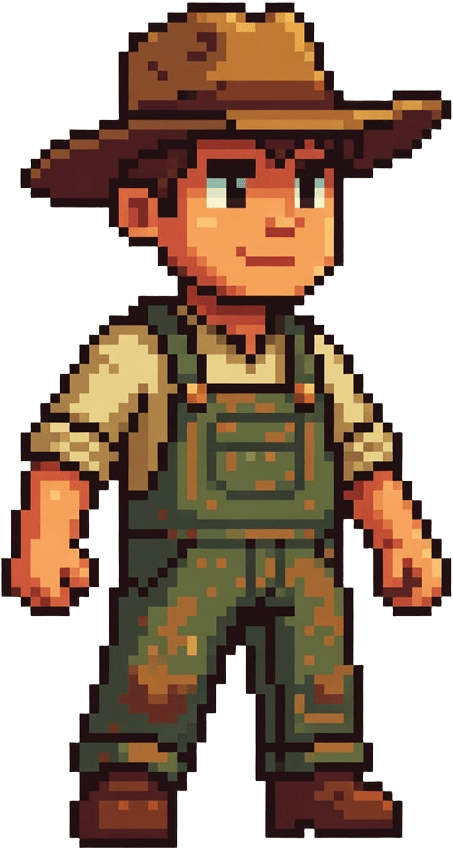 Pixel Art Farmer Character (1 / 4)