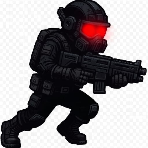 Red-Eyed Gas Mask Soldier