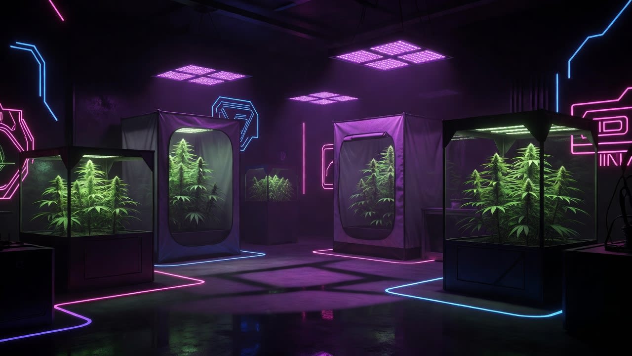 Neon Grow Room Background