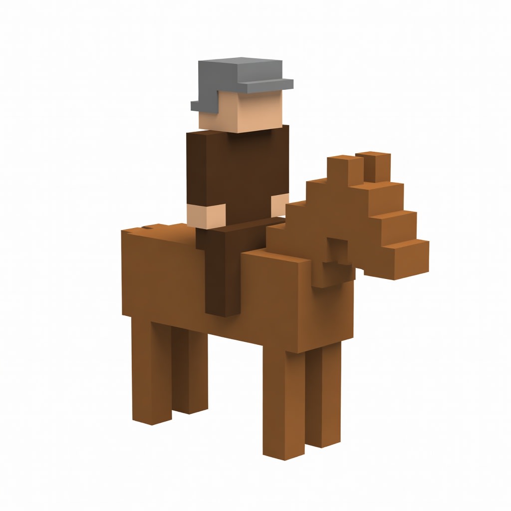 Boxy Rider on Horse Concept