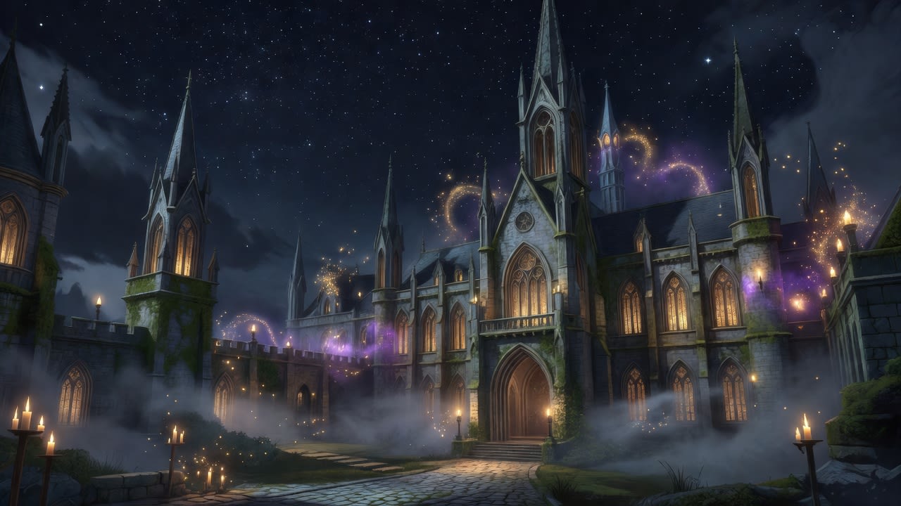 Main Menu Background - Spellbound Academy Night