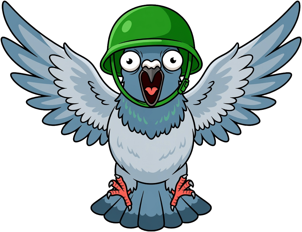 Helmet Pigeon Flying